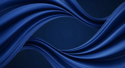 Fototapeta premium Fluid 3D abstract of smooth, flowing blue silk fabric with a luxurious sheen, symbolizing elegance, creativity, and modern artistic design