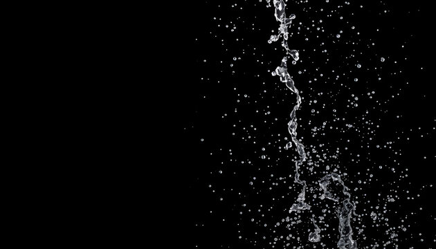 water splash in a black background with many design can use