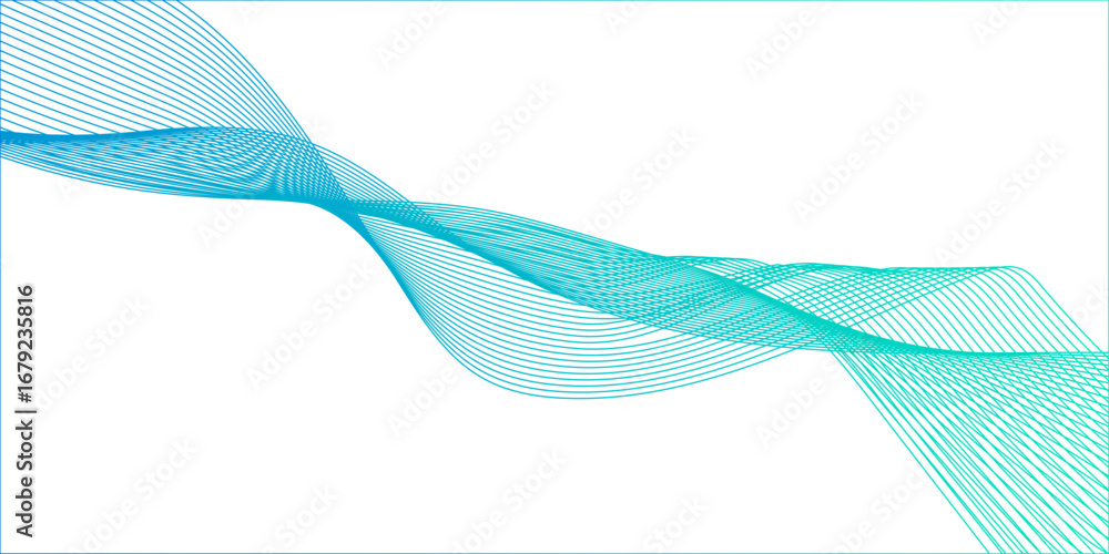 Aufkleber abstract green wavy line colorful vector background, transparent design element in the form of a wav
