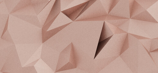 Rose gold geometric background image featuring abstract triangles. Perfect for modern designs and presentations.