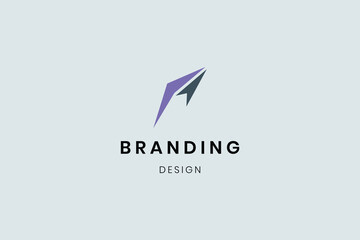 Letter P logo colorful monogram from abstract shapes