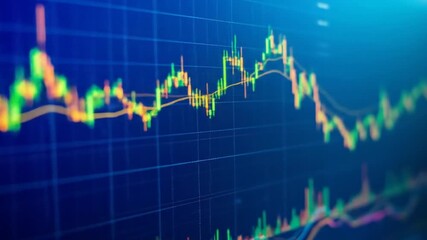 Financial data chart displaying market trends and business forecasting analysis visualization - Powered by Adobe
