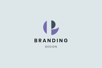 Fototapeta premium Letter P logo colorful monogram from abstract shapes
