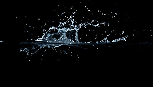 water splash on black background