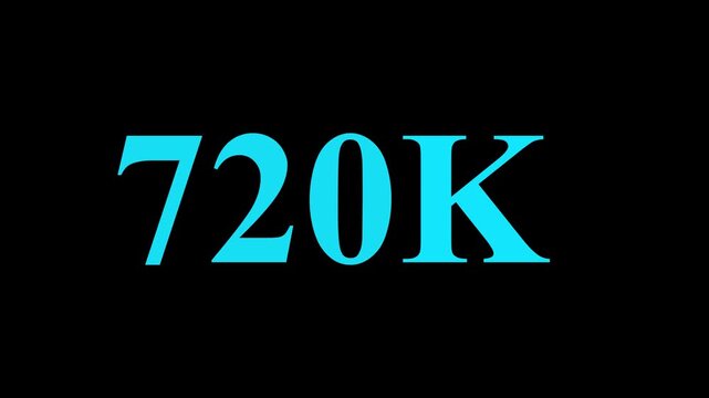 Abstract 720K Followers Thank You Animation Social Media Growth Milestone Celebration.