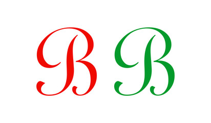 Obraz premium b letter icon vector design red and green color