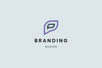 Fototapeta premium Letter P logo colorful monogram from abstract shapes