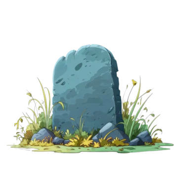 Cute Tombstone Drawing Isolated on transparent background