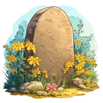 Cartoon Gravestone Isolated with Spooky Style on transparent background