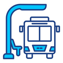 Bus Stop Simple Vector Icon Collection