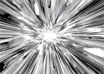 Abstract radial black and white explosion
