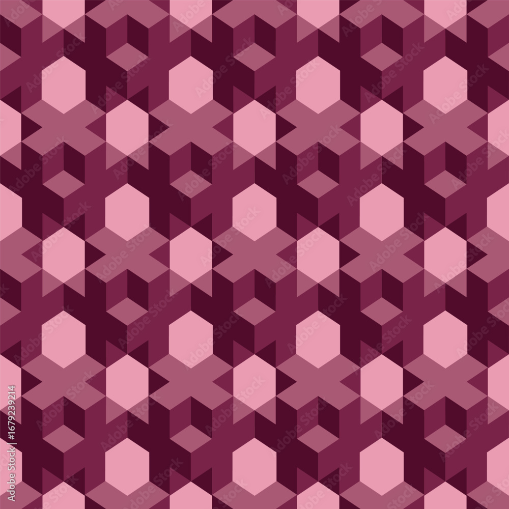 Poster geometric seamless repeating pattern with hexagon and rhombus shape
