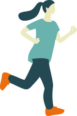 Runner vector set of sprinter, runner and jogger running track or jogging. People flat design style in outline. men athletes racing