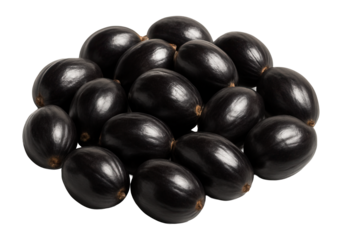 Whole saw palmetto berries on a white plate