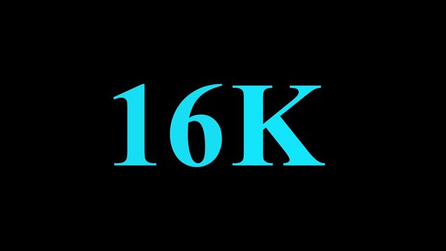 Abstract 16K Followers Thank You Animation Social Media Growth Milestone Celebration.
