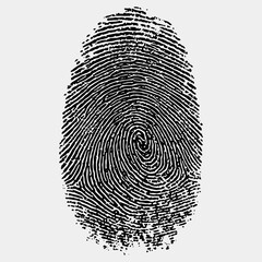 Fingerprint Signature Symbol Vintage Flat Icon Set, Fingerprint Biometric Clip Silhouette Vector