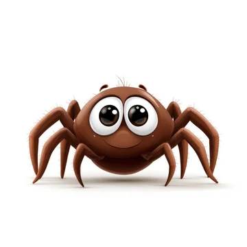 Adorable Vector Spider Character on White Background