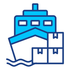 Cargo Boat Simple Vector Icon Collection