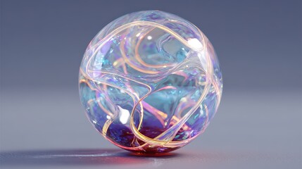 Abstract Orb of Translucent Light and Color.