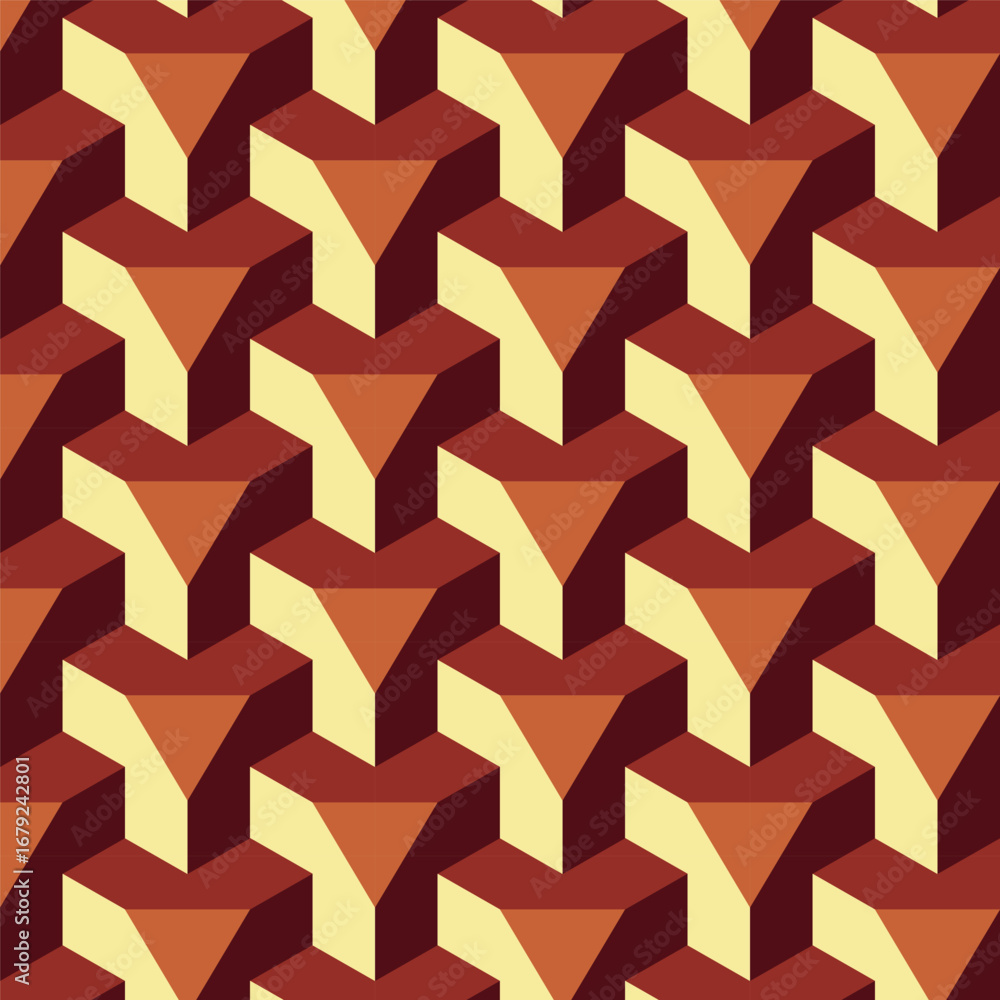 Poster geometric triangle illusion pattern seamless repetitive surface textile background design