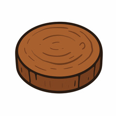 Brown Wooden Round Cutting Board.