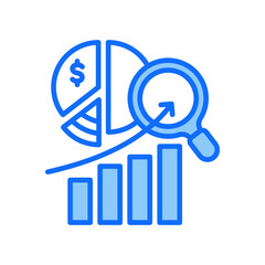 Market Research blue color icon