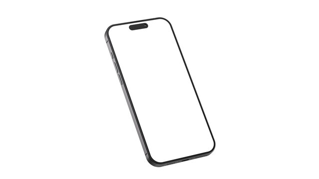 Mockup iPhone on transparent background. Side view with empty blank screens for web design and UX/UI.