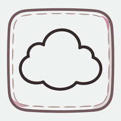 Cloud icon in a square frame perfect for app icons simple and clean design.