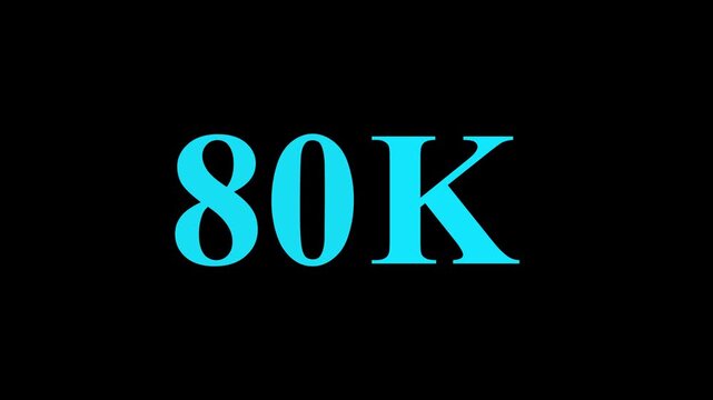 Abstract 80K Followers Thank You Animation Social Media Growth Milestone Celebration.
