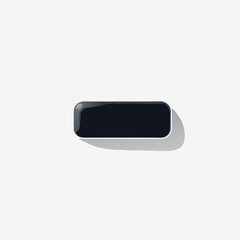 Minimalist dark rounded rectangle button isolated on a clean white background.
