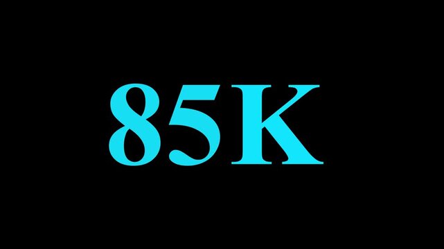 Abstract 85K Followers Thank You Animation Social Media Growth Milestone Celebration.