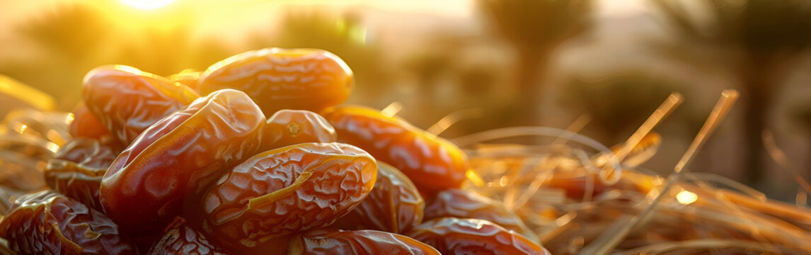 Fresh organic dates placed in rustic bowls, symbolizing energy, tradition, and natural healthy sweetness