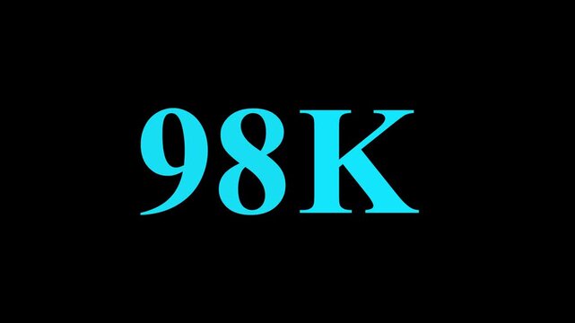Abstract 98K Followers Thank You Animation Social Media Growth Milestone Celebration.