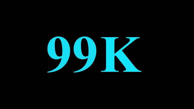 Abstract 99K Followers Thank You Animation Social Media Growth Milestone Celebration.
