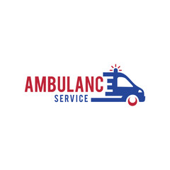 Ambulance service creative text based sign logo word mark design