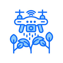 Drone Technology blue color icon