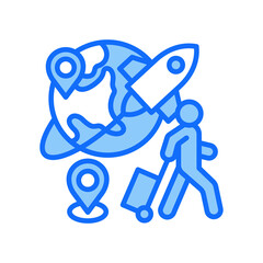 Space Tourism blue color icon