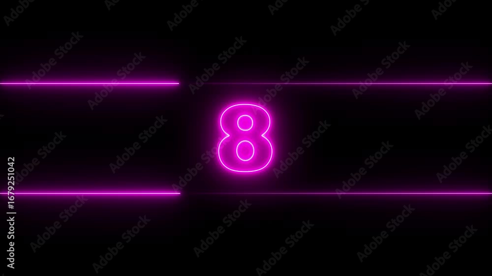 Poster glowing neon countdown digital clock animation, 15 to 0 second countdown digital clock timer icon .n