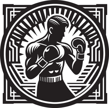 Intricate Bitcoin Mining Logo Design with Miners and Cryptocurrency Symbol in Black and White