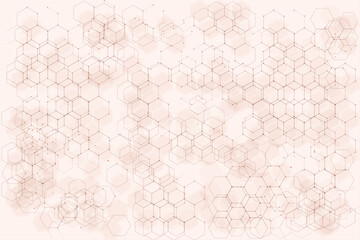 Hexagonal shape technological background design | Red color geometric modern vector illustration