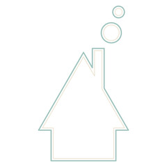 可愛い煙突屋根の家の形のフレームイラスト