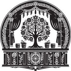 Intricate Black and White Illustration Featuring a Symbolic Cannabis Leaf and Checklist Design