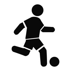 Dynamic silhouette of a soccer player in action kicking the ball capturing the spirit of the game