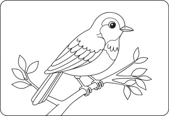 Elegant nightingale perched gracefully on a delicate branch colo