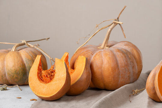 Cut Muscade de Provence Pumpkin Showing Flesh
