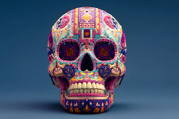 Generative AI Sugar Skull (Calavera) to celebrate Meico's Day of the Dead (Diade Los Muertos)
