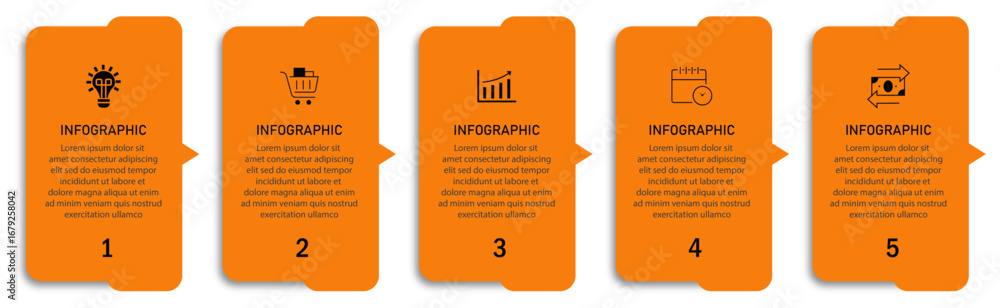 Poster timeline business process visualization with icon | modern infographic design with arrow indicator s