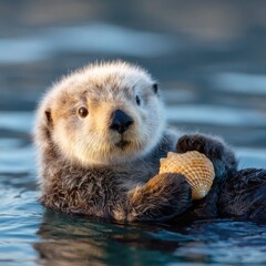 A Tiny Treasure Hunter in the Water