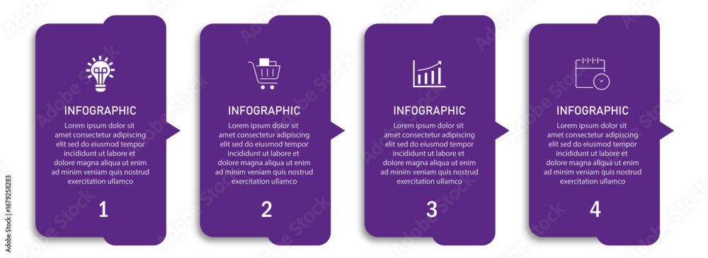 Poster timeline business process visualization with icon | modern infographic design with arrow indicator s