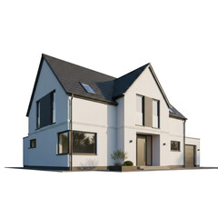 Modern house isolated on transparent background